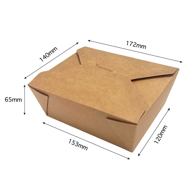 #8, Kraft Paper Takeout Box, 45oz, 1350ml | 200/BX