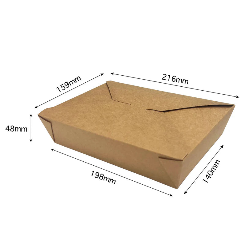 #2, Kraft Paper Takeout Box, 49oz, 1450ml | 200/BX