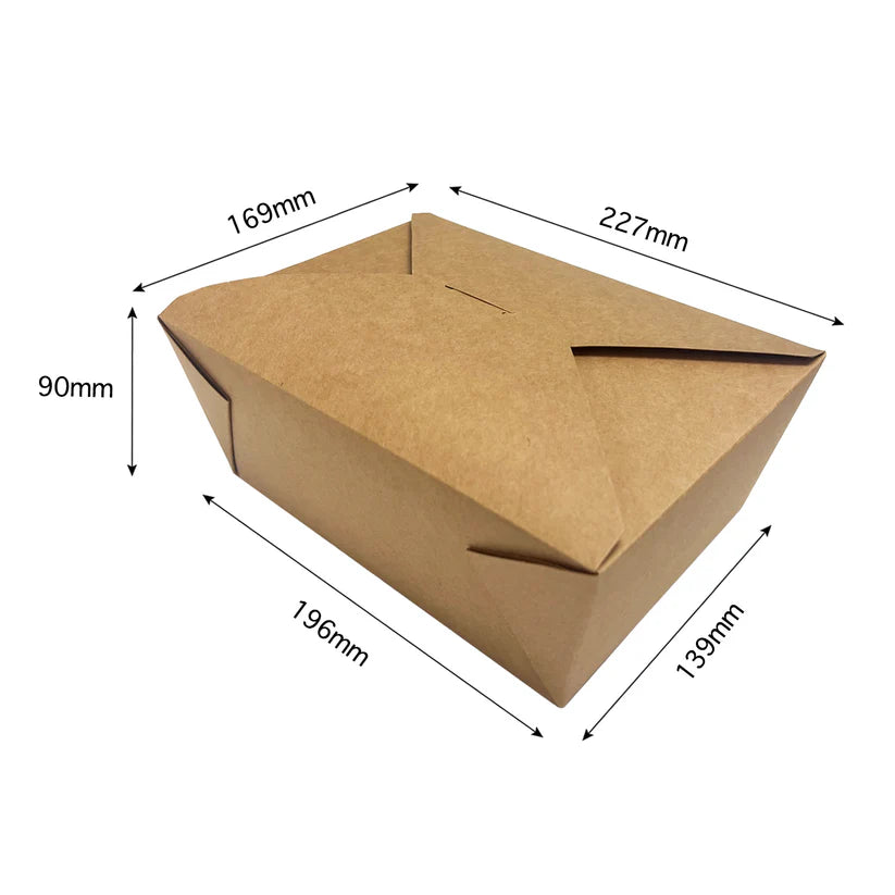 #4, Kraft Paper Takeout Box, 96oz, 2840ml | 200/BX