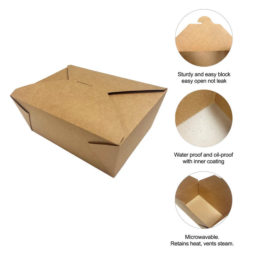 #4, Kraft Paper Takeout Box, 96oz, 2840ml | 200/BX