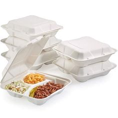 3 compartment | Fiber Clamshell | 9" x 9" x 3" | 200 count